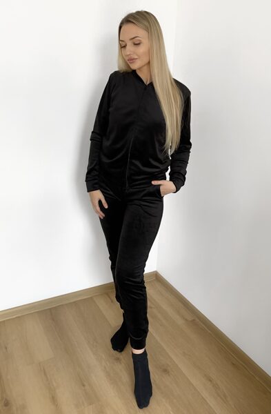 Nude ir Black veliūro Popular kostiumėliai su užtrauktuku
